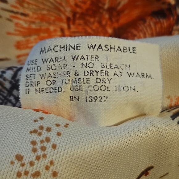 VTG Abstract Fireworks Dandelion Print Volup Long Sleeve Midi Dress, sz Large - Picture 7 of 7